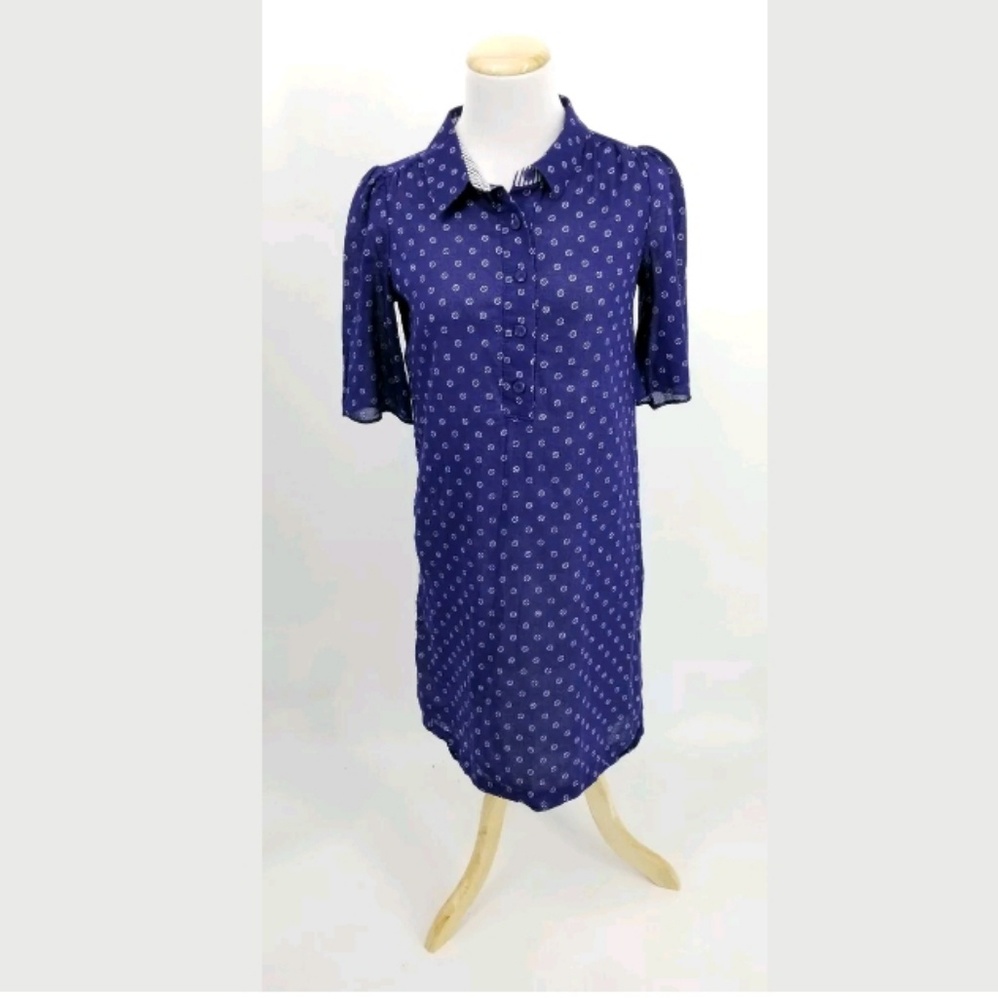 Lilly Pulitzer Shift Tunic Dress 2 Navy Buttons